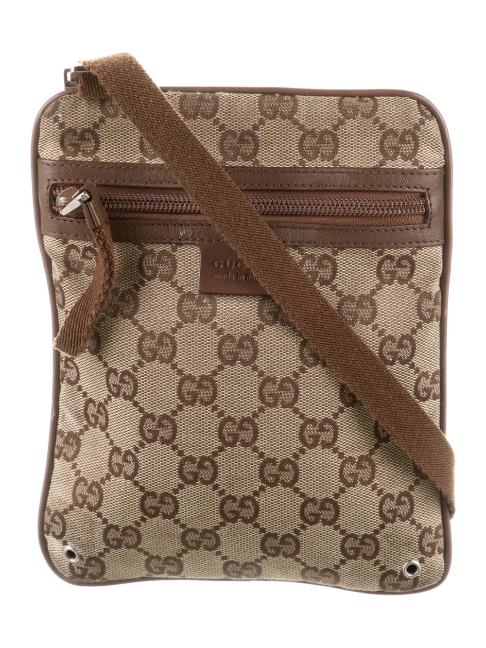 $400 retail Gucci Beige & Brown GG Canvas Crossbody Bag - Picture 1 of 8